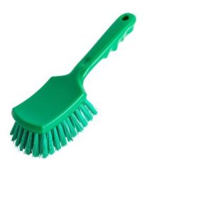   Haug FC88203 kefe rövid nyéllel, zöld, erős sörte, PP/PBT, 0.5mm, 260x72x35mm