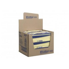   KC 7443 WypAll X50 hajtogatott tisztítókendő, sárga, 42x25cm, 50 lap