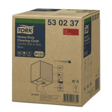 Tork 530237 nagytelj. dobozos kombi tisztítókendő, kék, 38x32cm, 280lap W1/W2/W3