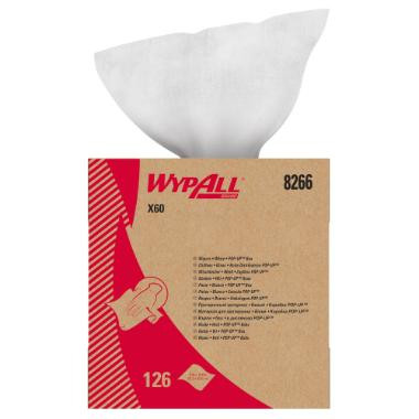 KC 8266 WypAll X60 ipari törlő, fehér, pop-up dobozban, 43x21cm, 126 lap