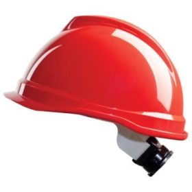   MSA V-Gard 520 piros sisak Fas-Track gyorsbeállítós fejkosár, PVC izzadságszalag