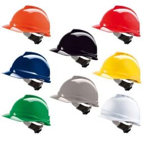   MSA V-Gard 500 szellőztetett sisak, piros, gyorsbeállítós fejkosárral