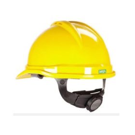   MSA V-Gard 520 sárga sisak Fas-Track gyorsbeállítós fejkosárral PVC izzadságszal