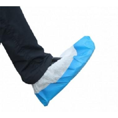 1202 cipővédő fehér nem szőtt PP/kék PE talp, 100 db/csomag