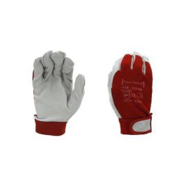   Prime Source 111104 kecskebőr/piros textil szerelőkesztyű, tépőz. mandzsetta 9