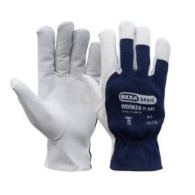   MJ 11-441 Nappabőr kesztyű, textil kézhát, gumírozott csuklórésszel 10