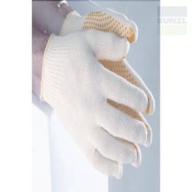   Niptex 628 pamut munkakesztyű, vékony, PVC-vel pontozva, nyers színben, ffi 6-7