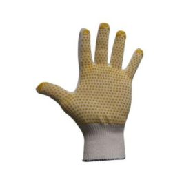   Niptex 628 pamut munkakesztyű, vékony, PVC-vel pontozva, nyers színben, női 6-7