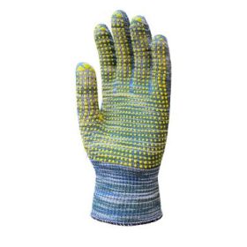   Niptex 634 Vékony 100 % PA kesztyű, kék és zöld kivitelben, PVC-vel pontozott 9