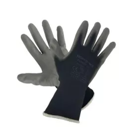   PERFECT FIT fekete PA kesztyű, szürke PU tenyérmártással 9