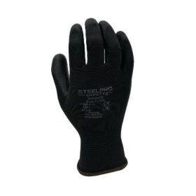   Prime Source 805BKPE tenyéren PU mártott PE fekete szerelőkesztyű 10/XL