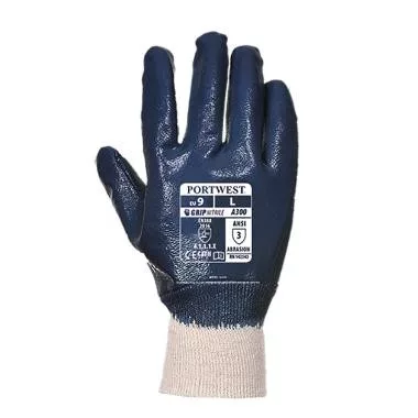 Portwest A300NAR nitril csuklóig mártott kesztyű sötétkék XL
