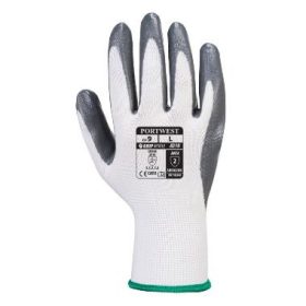   Portwest A310 Tenyéren nitrilmártott nejlon kesztyű, szürke-fehér színben M