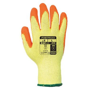 Portwest A150OR Fortis A150 Gripper latex mártott kesztyű, narancssárga L