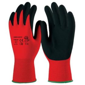   EP 1LACI Latex mártott fekete kesztyű, piros textil kézháttal 8