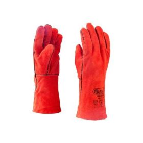   FLAMEFOX-R-GB Marha hasítékbőr bélelt hegesztőkesztyű, piros