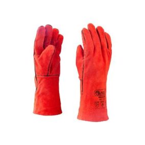   FLAMEFOX-R-GB Marha hasítékbőr bélelt hegesztőkesztyű, piros