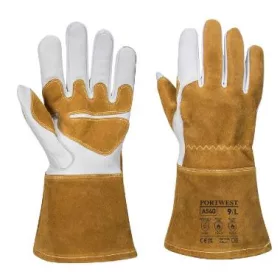 Portwest A540 Ultra hegesztő kesztyű, barna/fehér L