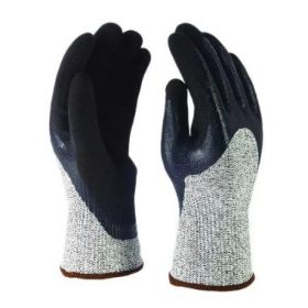   TERRAPIN Szürke vágásbiztos kesztyű, fekete, dupla nitril mártással 10