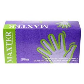   Maxter 1000 egyszer használatos fehér latex kesztyű, púderezett, 100db/doboz XL