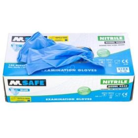   MJ 44-530 M-Safe púdermentes vékony, kék nitril kesztyű 9