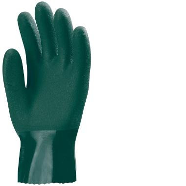 Mártott polimer kesztyű, zöld, vegyszerálló, 27 cm 8