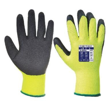 Portwest A140BK Latex mártott téli kesztyű, sárga Hi-Vis, (12pár/csomag) M