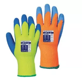   Portwest A145 hűtőházi nsárga/kék latex tenyérmártott akril kesztyű, -50C-ig L