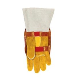   Weldas magas hővisszaverésű aluminizált kézi hegesztőmaszk bőr hátrésszel, 1 pár