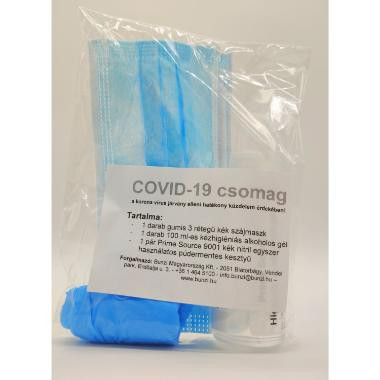 COVID-19 egységcsomag (kesztyű, maszk, higiénikus gél), 100ml M