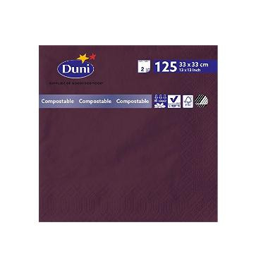 Duni 165513 szalvéta, Plum, 33 x33 cm, 2 réteg, 1/4 hajtott, 125db/csom