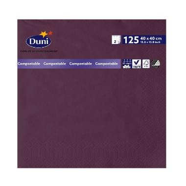 Duni 179006 tissue szalvéta Plum, 40x40cm, 2 réteg, 1/4 hajtás, 10x125db/csomag