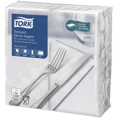 Tork 509420 Textured Dinner szalvéta, fehér, 39,5x39cm, 1/8 hajtott, 50db/csomag